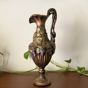 Vtg 1967 Arnels Ceramic jug vase pitcher 14 1/4" grape vine Perfect Beauty!